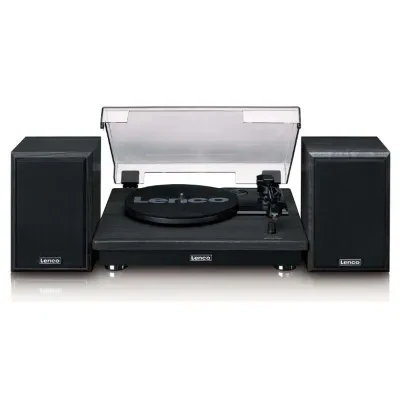 Ременной деревянный проигрыватель Lenco LS100BK, черный