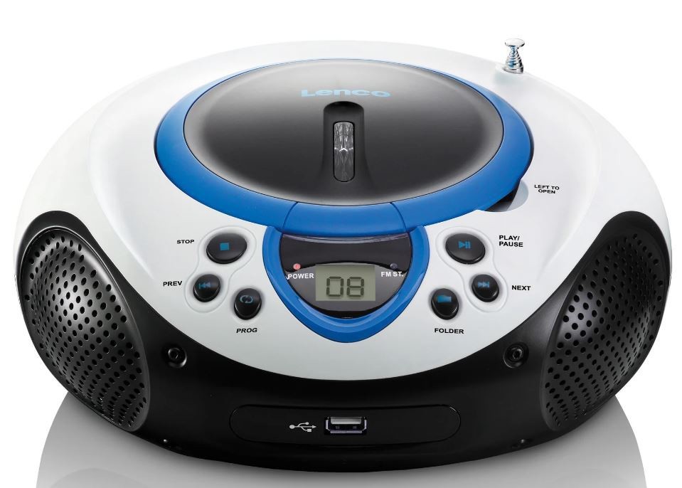 Portable FM radio CD and USB player Lenco, blue