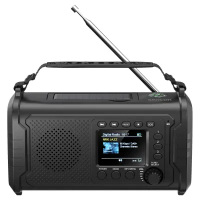 Päikesepatarei ja dünamoga raadio Sencor SRD1090SCLDB